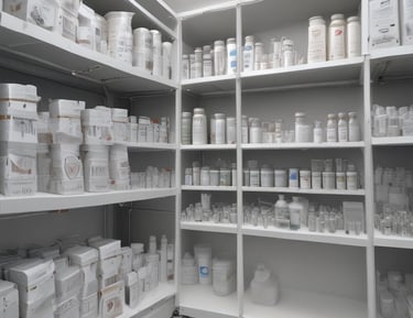 A close-up of medical supplies being carefully packed for transport.