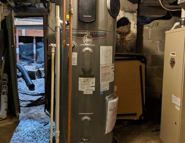 Energy-efficient hybrid water heater professionally installed by WaterHeatersNearMe.pro in Montgomery County MD