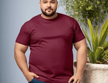Camiseta Camisa Plus Size  masculina vinho