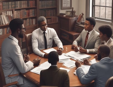 An entrance to a brick building with a rounded portico labeled 'Children's Court'. The structure features tall columns and an arched doorway with glass panes. A sign reading 'Albion St' is visible, along with a wheelchair accessibility symbol.