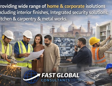 Fast Global Consultants Providing wide range of home & corporate interior finishes, security solutions, kitchen 