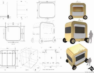 Bapsule : a drawing of a small trailer with a trailer