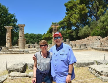 Lady and The Pirate visit Olympia, Greece, site of the first Olympic games