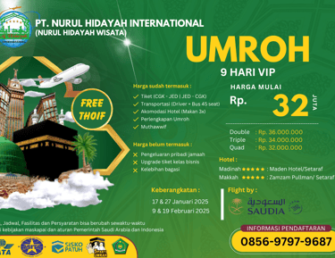 paket umroh januari februari 2025 vip