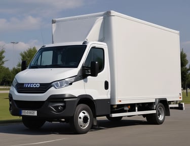 A delivery truck ready for transport.