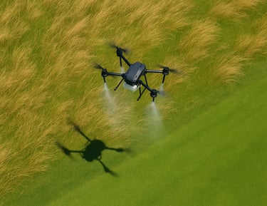 drone spray aerial application golf course