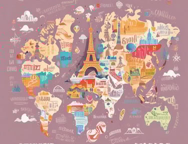 A scenic view with landmarks identified by the app.