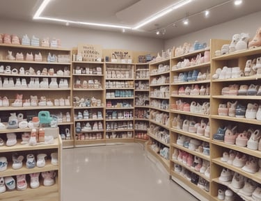 An adorable assortment of baby accessories and footwear.