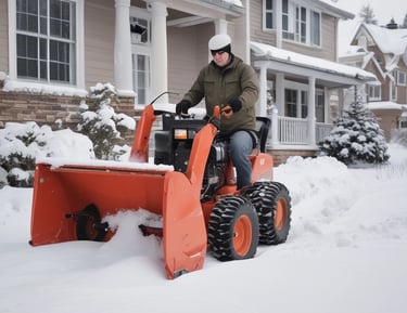 A red utility truck is equipped for tree maintenance, featuring detailed contact information and services such as lot clearing, hydro line trimming, and tree removal. The truck's design includes a hydraulic lift arm, positioned beside a residential area with green grass in the foreground.