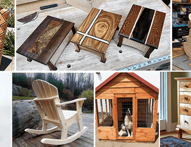 Illustrated woodcraft design for custom outdoor furniture.