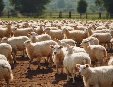 Several cattle are enclosed in a fenced area with metal mesh. The enclosure is outdoors, with a wooden structure providing some shade. A mix of calves, identified by yellow ear tags, stand on a dirt ground. In the background, there are stacks of wood and some metal containers.