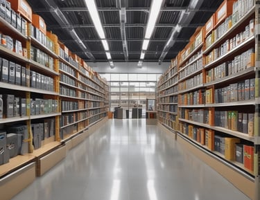 A modern office setup with IT infrastructure.