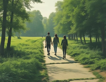 A diverse group of people participating in a community walking event.