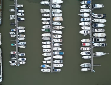 vue aérienne port de plaisance condrieu