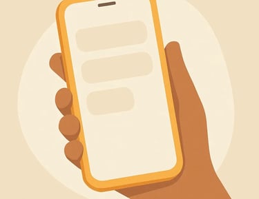 a person holding a cell phone in his hand