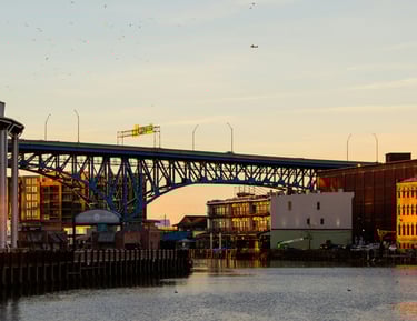 Bridge over Ohio waterway, expert real estate guidance from Buckeye Venture Group
