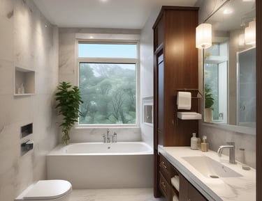 A renovated bathroom showcasing a contemporary design.
