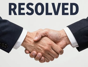 A handshake symbolizing resolution and understanding between two people.