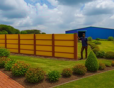 Installed precast boundary wall