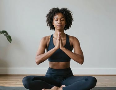 A serene setting where someone practices mindful behavioral techniques outdoors.