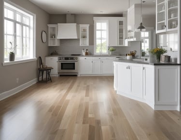 Janitorial staff cleaning floors in a retail store after hours.