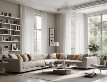 A cozy living room with spotless furniture and soft natural light.