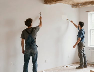 Team collaborating on content creation and social media management in a bright, Scandinavian-inspired workspace.
