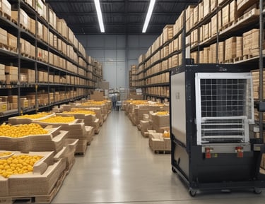 A modular office container fully equipped with air conditioning and electrical outlets.