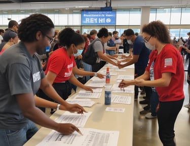 A ballot box in a polling station.