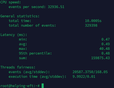 sysbench output