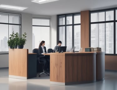 Two workers in orange uniforms are cleaning the street using hoses. They are near a row of parked cars including a red SUV. Behind them are storefronts with signage in Chinese characters and a large tree providing shade.