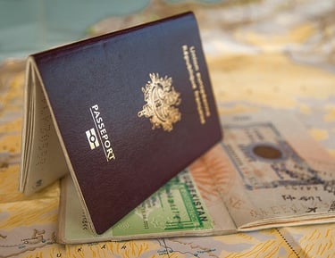 a passport holder with a passport and a passport