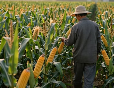 Sunlight filtering through green leaves of thriving crops in a field.