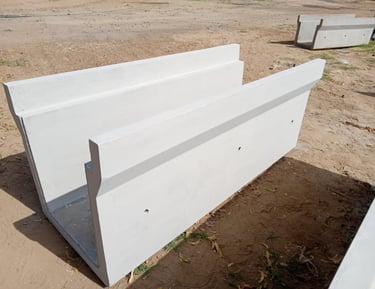 Heavy-duty RCC precast U drains manufactured by Abhay Precast for industrial and infrastructure drai
