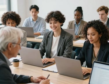 Modern design with overlapping circles illustrating creative synergy.