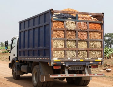 Stacks of fresh agricultural commodities neatly packed and ready for shipment.