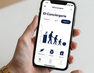 A smartphone screen showing rental income simulation results with graphs and figures.