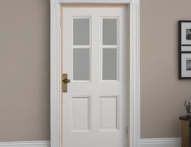 A maintenance technician inspecting and repairing woodwork.