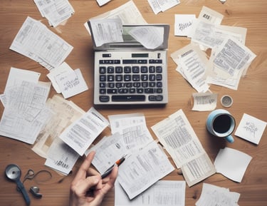 Payroll specialist processing payments on a computer with a smiling team in the background.
