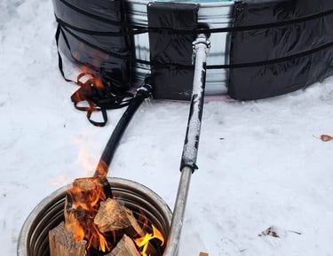 wood fired hot tub outdoor