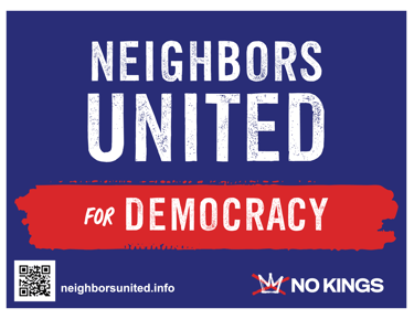 Neighbors United yard sign - png version