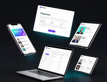 Modern web app dashboard glowing with neon outlines and smooth animations.