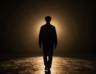 A minimalist coaching session setting with warm, soft golden lighting.