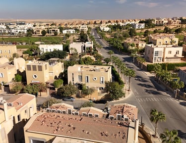 Luxury reception area in a rare standalone golf-view villa in Allegria Sodic, offered directly from