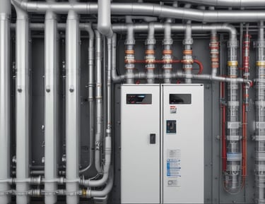 Electric cables and equipment being inspected for proper sizing and safety.