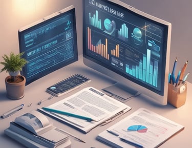 A professional accountant reviewing financial documents with a client.