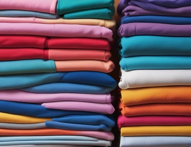 Close-up of a vibrant, custom-printed sweatshirt with a bold logo.