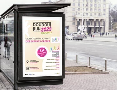 Affiche publicitaire Doudou RUN 2022 – design graphique