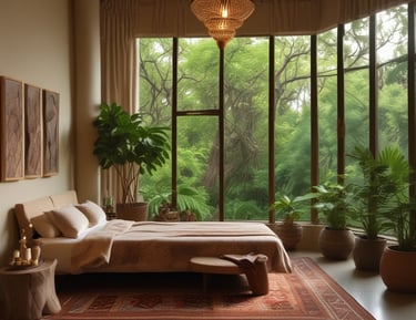 Peaceful wellness session with calming natural elements and soft lighting.