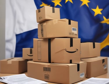 A small Amazon Echo device is placed on top of a stack of three books. The titles visible are 'Shoe Dog', 'Hacking Growth', and 'Humans', each with distinctive colors and fonts. The books are neatly stacked on a white surface, and in the background, a blurred, cozy-looking white and yellow pillow or blanket is visible.